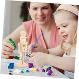 OFFSCH 1 Set White Nutcracker Home Decor Puppets Xmas Soldier Nutcracker Unfinished Wood Nutcracker Ornament Xmas Blank Nutcracker DIY Nutcracker OFFSCH