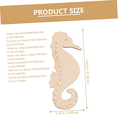 TEHAUX 70pcs Marine Animal Wood Chips Under The Octopus Cutouts Unfinished Wooden Slices Wood Sea Animals Cutouts Ocean Party Favor Unfinished Wooden TEHAUX