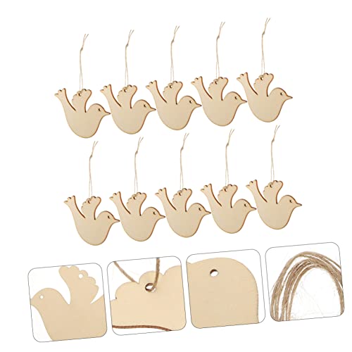 DECHOUS 50pcs Wood Chips Unfinished Wooden Craft Wood Kit Craft Round Wood Halloween Wooden Hanging Ornament Decoration for Home Wooden Tree DECHOUS