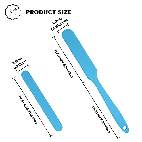 LAM Silicone Stir Sticks Kit, 2 PCS Silicone Resin Popsicle Sticks & 2 PCS Silicone Spatula Scraper for Mixing Resin, Wax, Paint, Epoxy, DIY Crafts, LAM