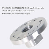 waltyotur Woodworking 3 Inch Lathe Steel Faceplate Chucks, Steel Wood Lathe Face Plate 1”-8TPI Spindle without Screwchuck waltyotur