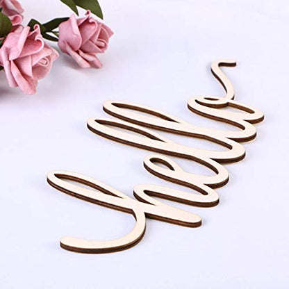 JANOU Hello Wood Sign Wall Decorative Letters DIY Words Cutout Unfinished Wooden Sign with Rope for Door Art Home Decoration - WoodArtSupply