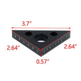 T Tulead Carpenter Square Triangle Ruler Aluminum Alloy Woodworking Ruler 45 Degree Woodworking Square Measurement Tool Black T Tulead