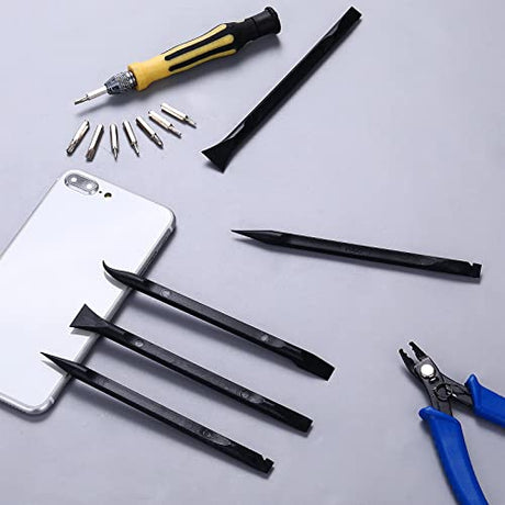 9 Pieces Plastic Scraper Tool Carbon Fiber Multi-Purpose Scraper Scratch Free Cleaning Scraper Tool for Tight Spaces and Gaps, Stickers/Food/Paint Abeillo