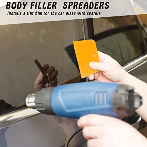 4 Pack Body Filler Spreaders, 3, 4, 5, 6 Inch Reusable Automotive Body Fillers Hard Plastic Auto Spreaders for Applying Fillers, Putties, Glazes, AYWFEY