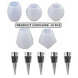 JOFAVIU 10 Pcs Resin Wine Bottle Stoppers Molds Set, Wine Stopper Silicone Molds for Epoxy Resin, Stopper Epoxy Resin Silicone Molds Set Kits (5 Jiofaviu