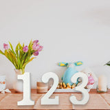 AOCEAN 4 Inch White Wood Numbers Unfinished Wood Numbers for Wall Decor Decorative Standing Numbers Slices Sign Board Decoration for Craft Home Party AOCEAN