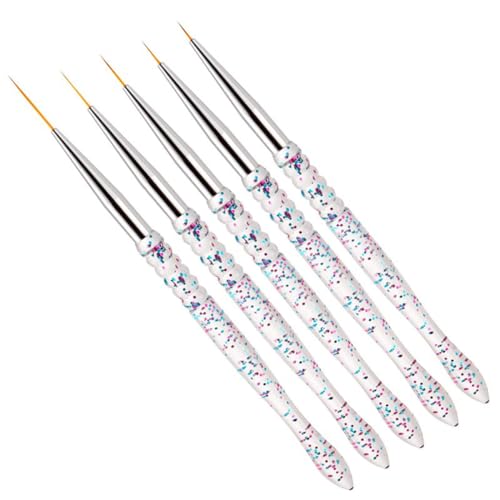 Gembityful Nail Dotting Tools 10 Pcs Kit 5 pcs Double-end Nail Dotting tools and 5 Pcs Nail Liner Brushes GEMBITYFUL