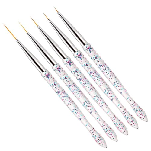 Gembityful Nail Dotting Tools 10 Pcs Kit 5 pcs Double-end Nail Dotting tools and 5 Pcs Nail Liner Brushes - WoodArtSupply