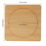 SHEUTSAN 60 PCS 3.7 Inches Natural Bamboo Coasters, Square Bamboo Wood Coasters, Square Bamboo Tray Saucer for Drinks, Crafts, Succulents SHEUTSAN