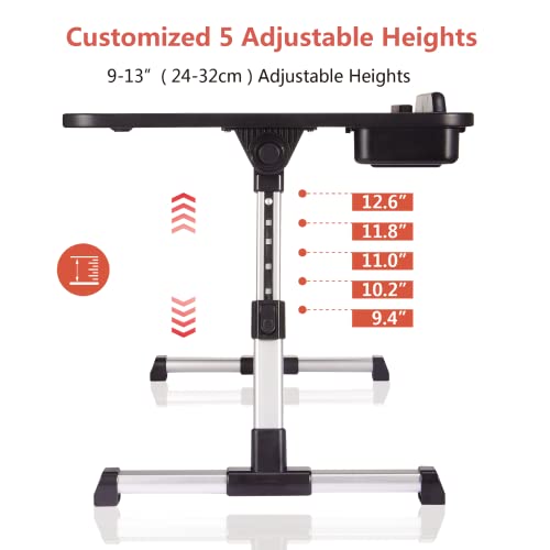 Lap Desk for Laptop,BUILDEC Adjustable Laptop Stand for Desk with Storage Drawer,Foldable Legs Standing Lap Table for Reading, Eating, Working, - WoodArtSupply