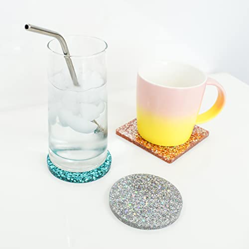 Art 101 Crafts Resin Glitter Coaster Kit, Assorted Colors, 6/Carton (40064) Art 101 USA