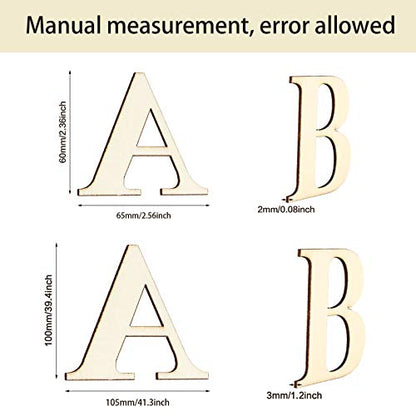 42 Pieces Unfinished Wooden Letters Numbers Unfinished Wood Ornament Alphabet Numbers DIY Wooden Symbols for Painted Wall Decor DIY Educational Craft