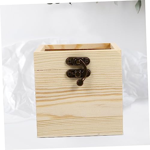NOLITOY 4 Pcs Wooden Box with Glass Lid Glass Jewelry Keepsake Jewelry Container Candy Unfinished Wooden Chest Necklace Case Wooden Decor Wooden NOLITOY