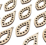ALL SIZES BULK (12pc to 100pc) Unfinished Wood Laser Teardrop with Circle Cutouts Dangle Earring Jewelry Blanks Shape Crafts Made in Texas Texan Wood Crafts