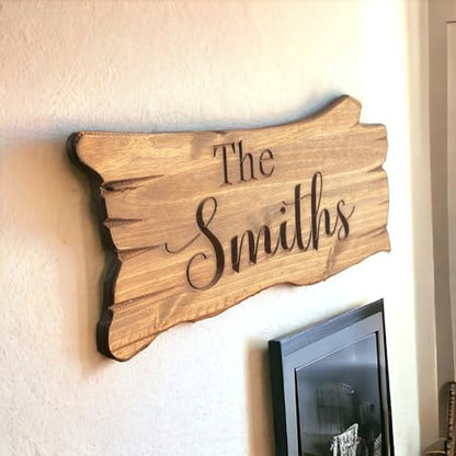 Personalized Wood Sign | Cabin Decor | Campsite Decor | Man Cave Sign | Rustic Wood Log Sign | Family Name Sign | Anniversary Gift | Custom |