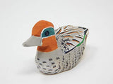 Selsela Eurasian Teal Wooden Duck Figurine - Miniature Bird Statue Handmade Carving Home Decor Decoration Decoy Small Animals Selsela