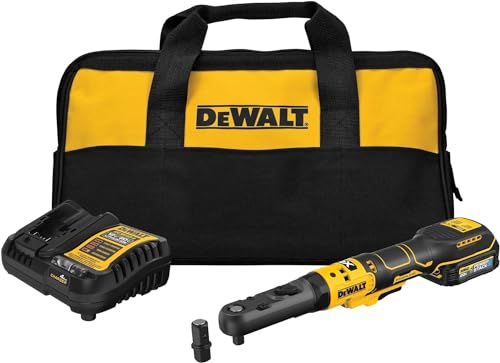 DEWALT 20V MAX XR Cordless Ratchet Set, 3/8" and 1/2" Sealed Head Ratchet, Battery and Charger Included (DCF510GE1), Black - WoodArtSupply