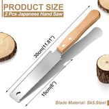 Gisafai 2 Pcs 6 Inch Small Woodworking Hand Saw Flexible Double Edge TPI 17/14 Pull Woodworking Saw for Craft Mini Flush Cut Saw Wood Handle Garden Gisafai