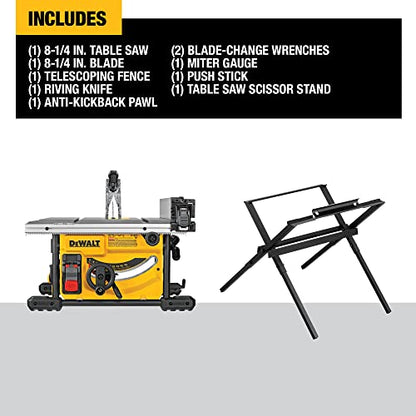 DEWALT DWE7485WS 8-1/4 in. Compact Jobsite Table Saw With Stand