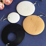 50Pcs Natural Wood Circles Unfinished Round Wood Slices Circles Chips Pendants with Holes for Crafts DIY Jewelry Findings Charms Making, 40mm mollensiuer