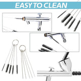 BLMHTWO 11 Pieces Airbrush Cleaning Kit, Airbrush Accessories Airbrush Spray Cleaning Repair Tool Kit Includes 1 Piece Wash Needle 5 Pieces Cleaning BLMHTWO