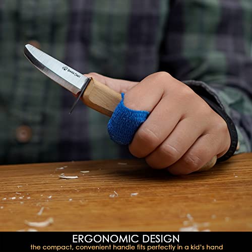BeaverCraft Whittling Knife for Beginners C1 Kid - Whittling Knife for Kids Safety Carving Knife - Children Whittling Knife for Entry-Level Carvers - BeaverCraft