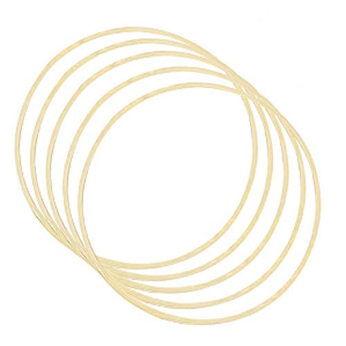 Wreath Rings, Wooden Wreath Rings for Crafts, Wooden Bamboo Floral Hoop Wreath Macrame Craft Hoop Rings for DIY Dream Catcher, Wall Hanging Crafts Yeenee