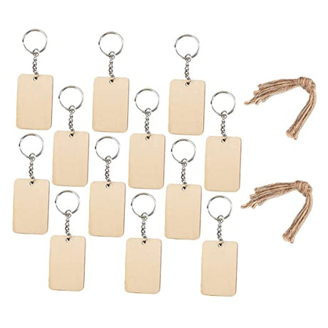 VOSAREA 60pcs Wood Chip Keychain Unfinished Wooden Keychain Blank Wooden Tags Keychain Ornaments Unfinished Wooden Ornaments Kids Key Chains Nativity VOSAREA