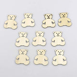 Ciieeo 40pcs Wooden Bear Shaped Cutouts Hanging Wood Bear Shape Clips Hanging Bear Ornaments with Hole Ropes for DIY Project Valentines Day Ciieeo
