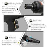 Pneumatic Air Powered Screwdriver,8H Impact Air Torgue Screwdriver,Industrial Grade Gun Type Air Tools,with Safety Switch Jectse