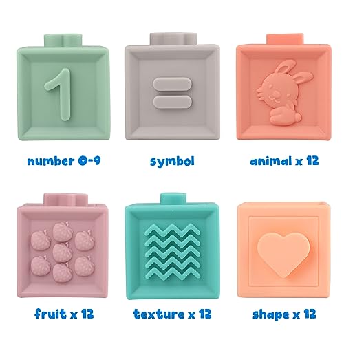 Litand Soft Stacking Blocks for Baby Montessori Sensory Infant Bath Toys for Toddlers Babies 6 9 Month 1 2 Year Old Litand