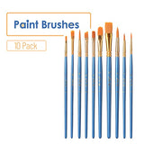 Mr. Pen- Paint Brushes, 10pc, Paint Brushes for Acrylic Painting, Art Brushes, Drawing and Art Supplies, Paint Brush, Acrylic Paint Brushes, Paint Mr. Pen