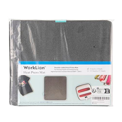 WORKLION Heat Press Mat 11"x13": Double-Sided Fireproof Materials Protective Resistant Mat for Cricut Easypress/Easypress 2 & HTV Craft Vinyl Ironing