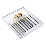KINGART Original Gold Series Premium Golden Taklon, Multimedia Artist Brushes, Gift Box, Set of 10 PCS KINGART