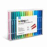 KINGART STUDIO Dual Tip Brush Pen Art Markers with Fineliner, Unqiue Colors, Set of 36 KINGART
