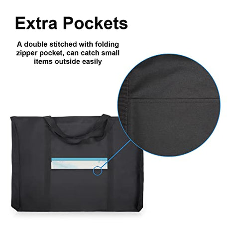 Jjring Dacron Light Weight Art Portfolio Bag, 18 Inches by 24 Inches, Black Carrying Storage Case for Poster, Sketching, and Drawing JJRING