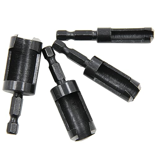 Eyech 8Pcs Wood Plug Cutter, Carbon Steel Straight and Taper Claw Drill Bit Set Woodworking Hole Saw Cutting Tool 1/4" 3/8" 1/2" 5/8" (Metric 6mm Eyech
