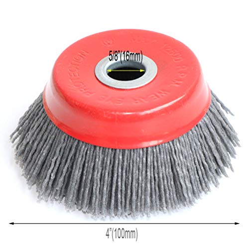 FPPO 2PCS 4" Inch Abrasive Wire Nylon Cup Brush for Angle Grinder, for Cleaning Polishing Deburring