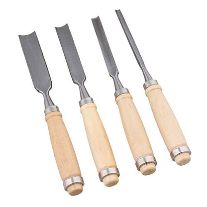 Mxfans Semicircle Wood Chisel Woodworking Carving Chisel Inner Edge Woodworking Gouge for Carpenter Wood Carving Hand Chisel Tool Pack of 4 - WoodArtSupply