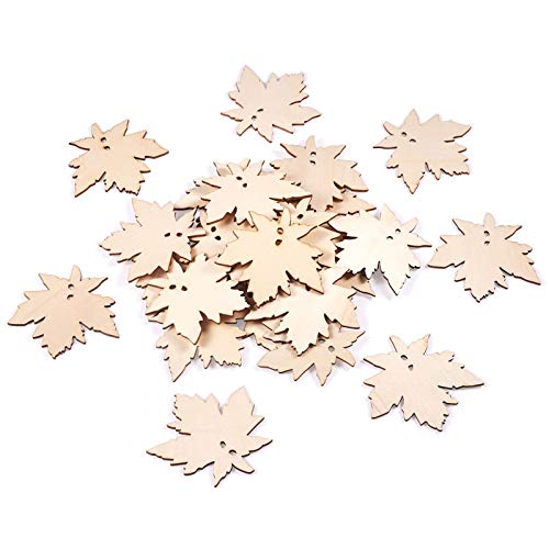 Pandahall 50Pcs Unfinished Wood Leaf Pendant 80.5x80x2.5mm Undyed Wooden Earring Blanks Charms Antique White for DIY Crafts Jewelry Making
