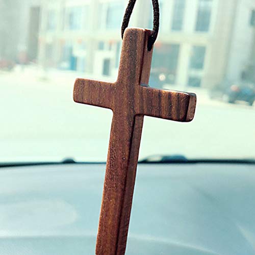 PartyKindom 20PCS Cross Rearview Mirror Hanging Accessories Bling Accessories for car Charm braclets Keychain car Rearview Unfinished Wood Cutout PartyKindom