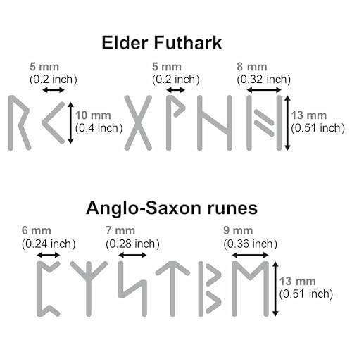 Aleks Melnyk No.409 Metal Stencil, Elder Futhark and Anglo-Saxon Runes 0.5in, Ancient Alphabet, Sigil Magic Alphabet Stencil 1 PC, Template Wood Aleks Melnyk