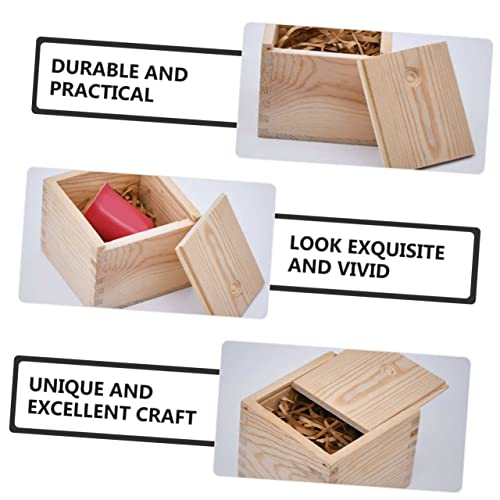 TEHAUX Box Gift Packaging Wooden Box Wood Crates Wooden Crate Jewelry Organizer Tray Unfinished Wooden Storage Square Vases for Flowers Wooden Vase TEHAUX