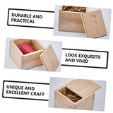 TEHAUX Box Gift Packaging Wooden Box Wood Crates Wooden Crate Jewelry Organizer Tray Unfinished Wooden Storage Square Vases for Flowers Wooden Vase TEHAUX