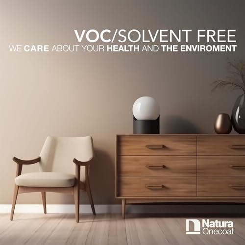 Natura Onecoat, 2 Component Wood Stain Oil, 360 mL (12.17 fl oz), Easy to Apply, Very Low Odor, Interior Furniture & Surfaces, Dries Fast, Natura Onecoat