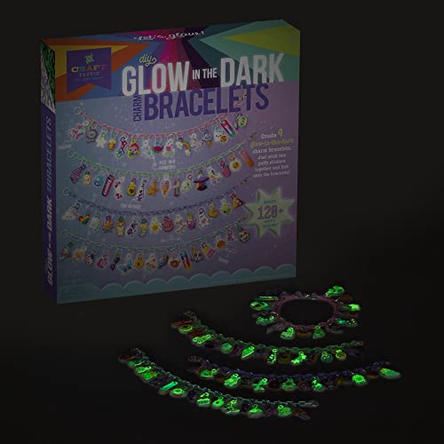Craft-tastic DIY Glow in The Dark Charm Bracelets – Design 4 Customizable Bracelets with 120+ Easy-to-Make Puffy Sticker Charms – Creative Arts &