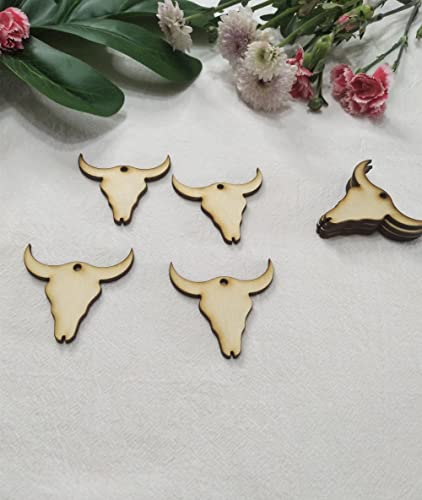 30pcs of Wood Cow Earring Blanks, DIY Earrings Blanks, Wood Cow Tag Blanks DIY Craft Blanks (2'') XIAOYUE