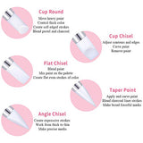 AUOCATTAIL Nail Art Design Tools 15pcs Painting Brushes Set with 5pcs 2-way Dotting Pens & A Gold-rimmed Resin Palette Nail Art Brushes Kits Nail Art AUOCATTAIL