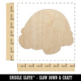 Shy Turtle Hiding in Shell Unfinished Wood Shape Piece Cutout for DIY Craft Projects - 1/8 Inch Thick - 6.25 Inch Size Sniggle Sloth